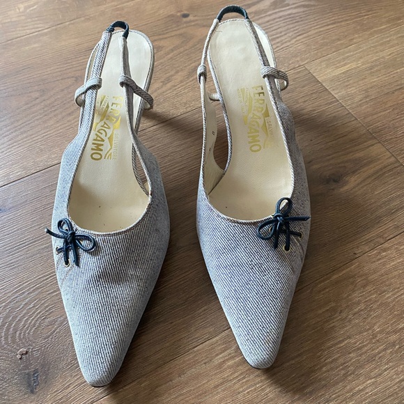 Salvatore Ferragamo Shoes - Salvatore Ferragamo Women's blue and Gray Heels